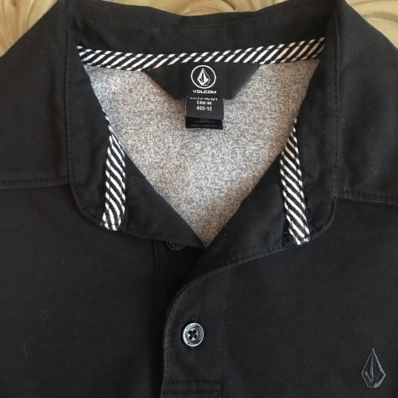 Boys Y10 Wowzer Volcom black polo shirt - Picture 2 of 6